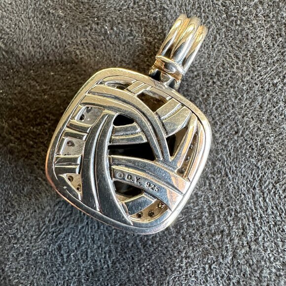 David Yurman Albion Hematite Pendant w/ Pavé White Diamonds - 14mm - RARE - Picture 8 of 12